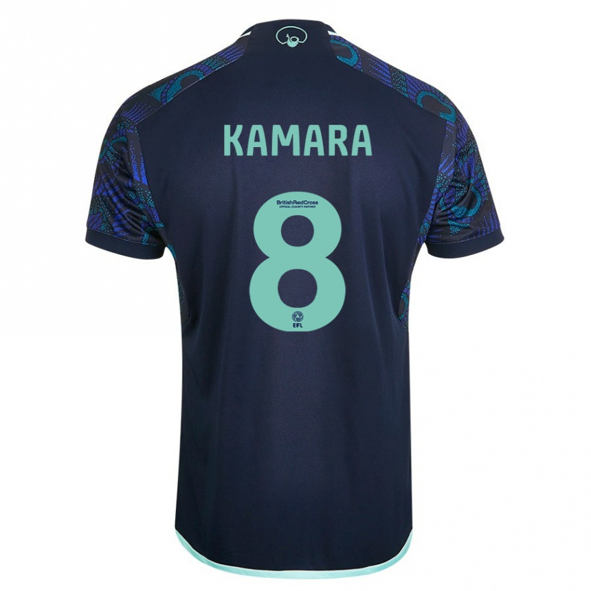 Kids Football Glen Kamara #8 Blue Away Jersey 2023/24 T-Shirt Canada