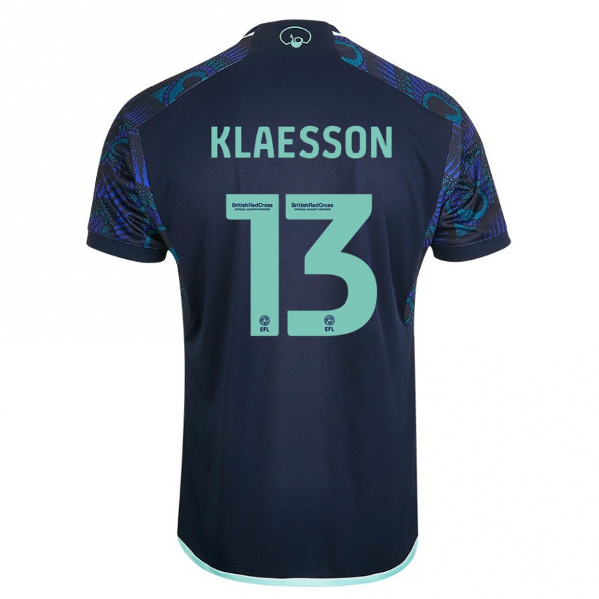 Kids Football Kristoffer Klaesson #13 Blue Away Jersey 2023/24 T-Shirt Canada