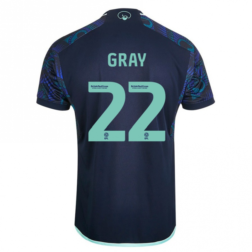 Kids Football Archie Gray #22 Blue Away Jersey 2023/24 T-Shirt Canada