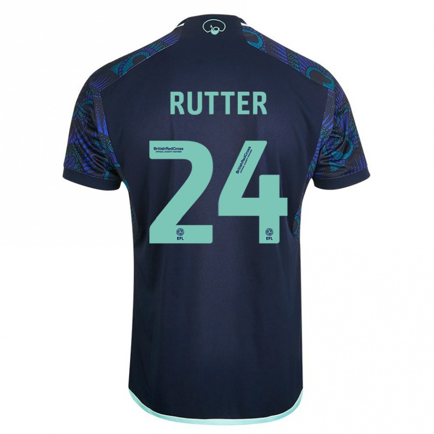 Kids Football Georginio Rutter #24 Blue Away Jersey 2023/24 T-Shirt Canada