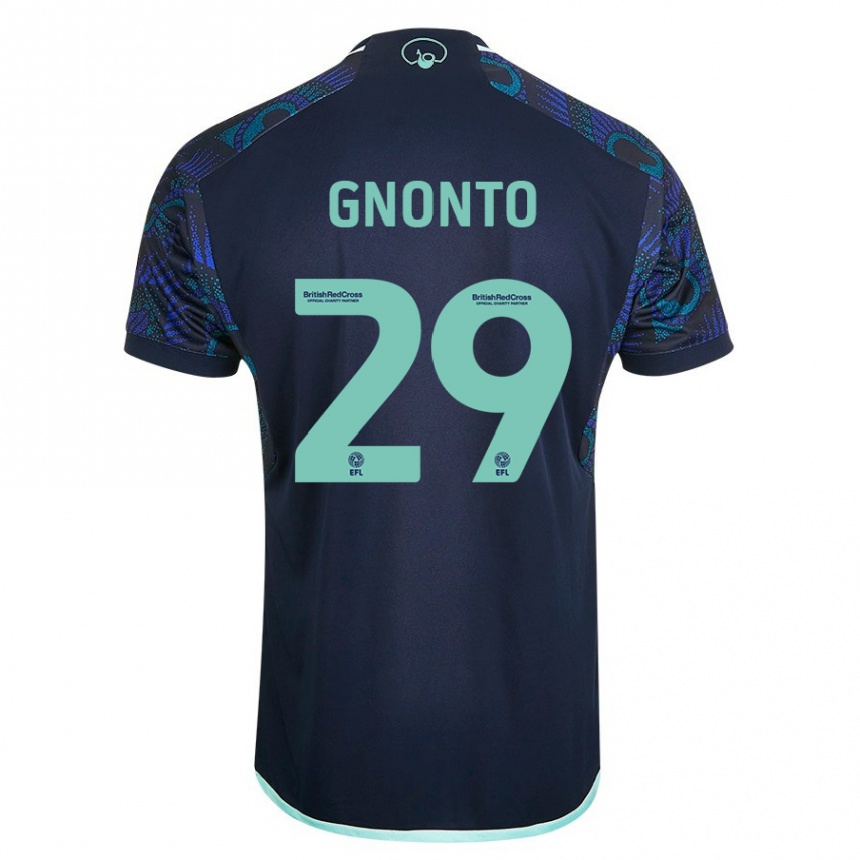 Kids Football Wilfried Gnonto #29 Blue Away Jersey 2023/24 T-Shirt Canada