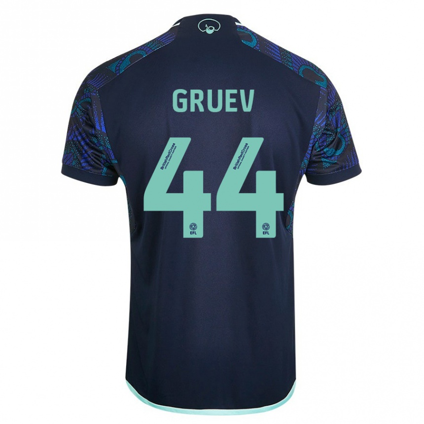 Kids Football Ilia Gruev #44 Blue Away Jersey 2023/24 T-Shirt Canada