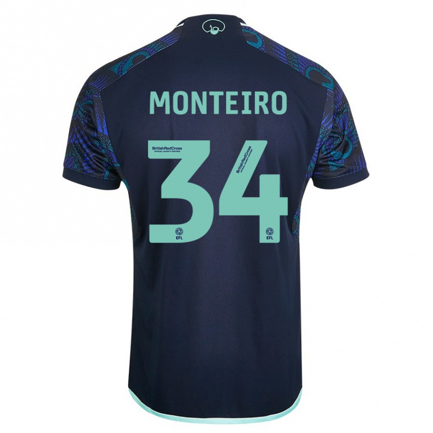 Enfant Football Maillot Diogo Monteiro #34 Bleu Tenues Extérieur 2023/24 Canada