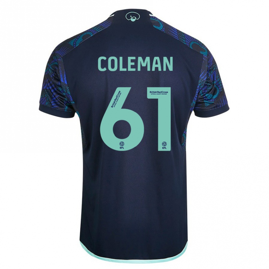 Kids Football Cian Coleman #61 Blue Away Jersey 2023/24 T-Shirt Canada