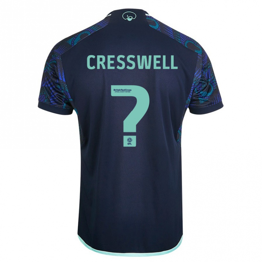 Kids Football Alfie Cresswell #0 Blue Away Jersey 2023/24 T-Shirt Canada