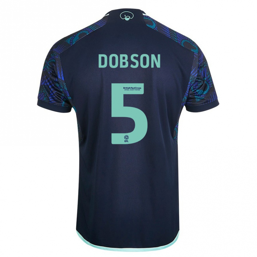 Kids Football Ellie Dobson #5 Blue Away Jersey 2023/24 T-Shirt Canada