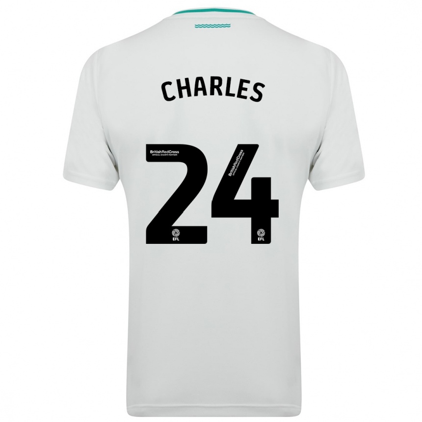 Kids Football Shea Charles #24 White Away Jersey 2023/24 T-Shirt Canada