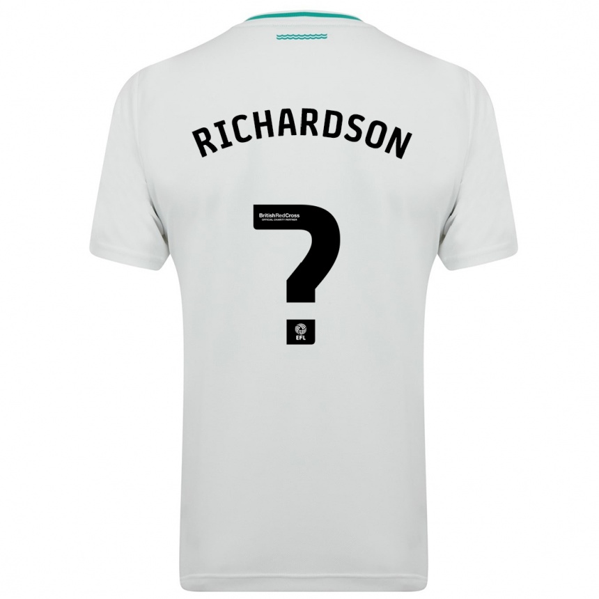 Kids Football Cale Richardson #0 White Away Jersey 2023/24 T-Shirt Canada