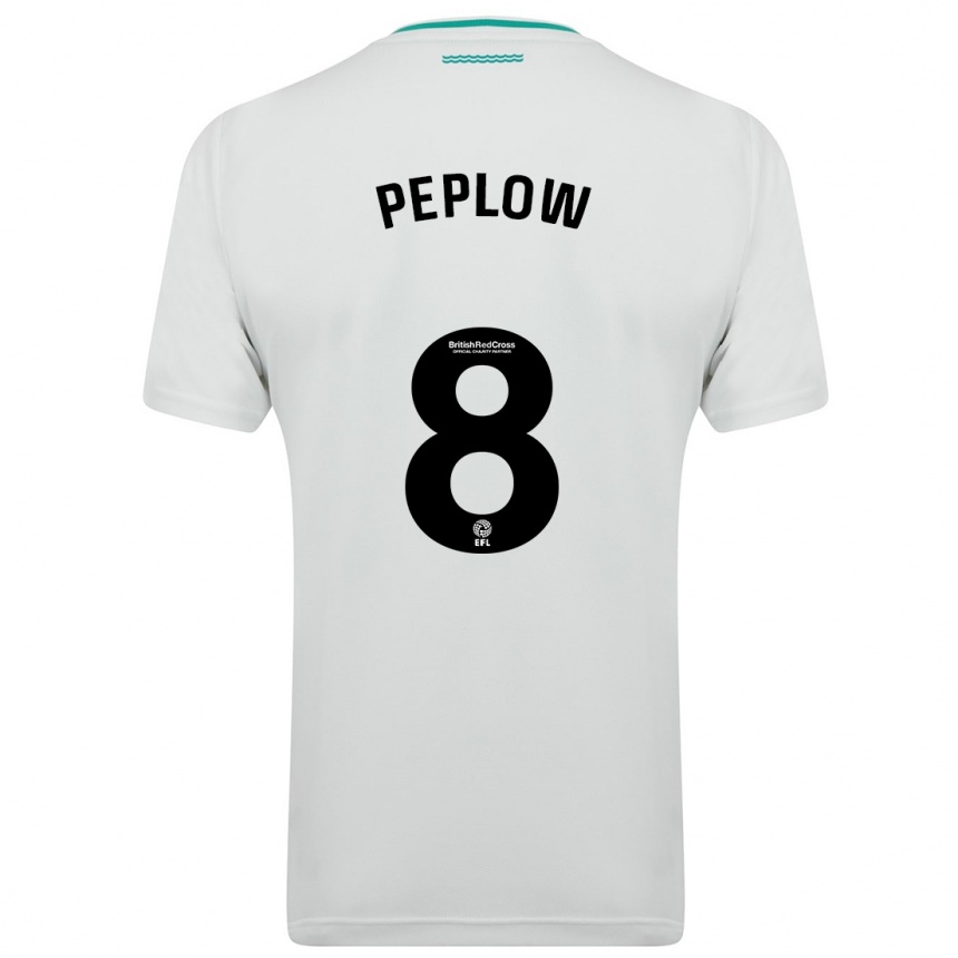 Kids Football Chloe Peplow #8 White Away Jersey 2023/24 T-Shirt Canada