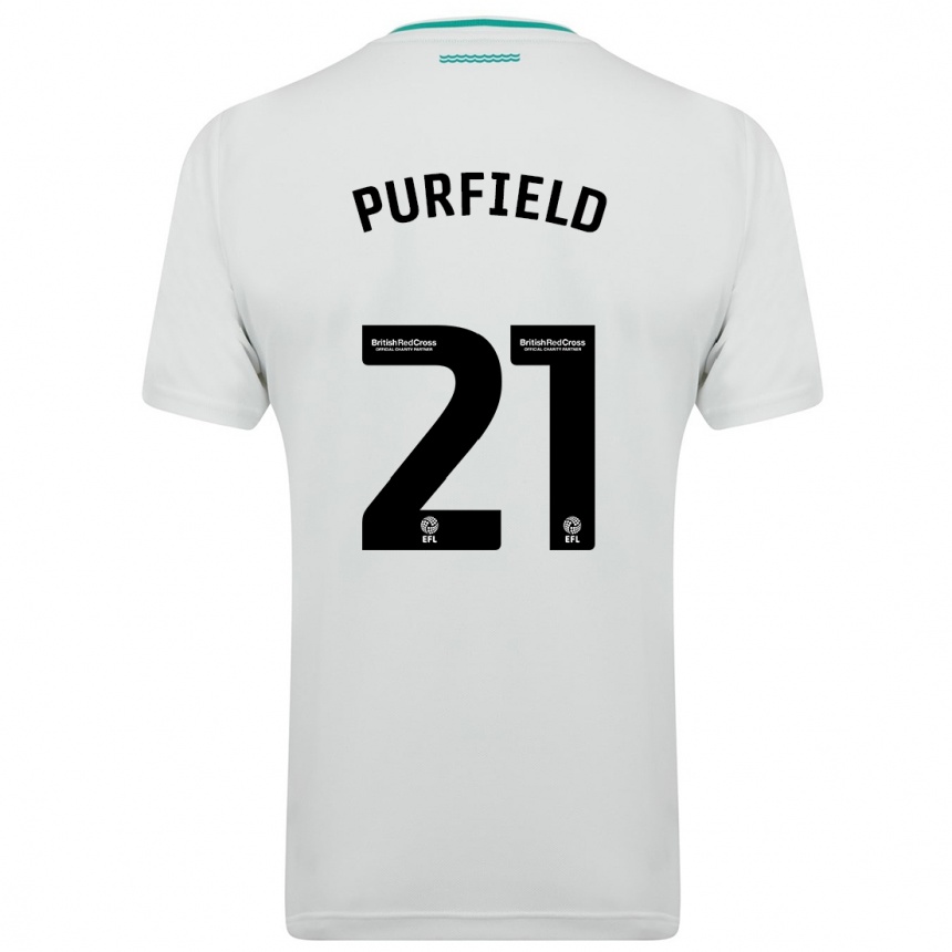 Kids Football Jemma Elizabeth Purfield #21 White Away Jersey 2023/24 T-Shirt Canada