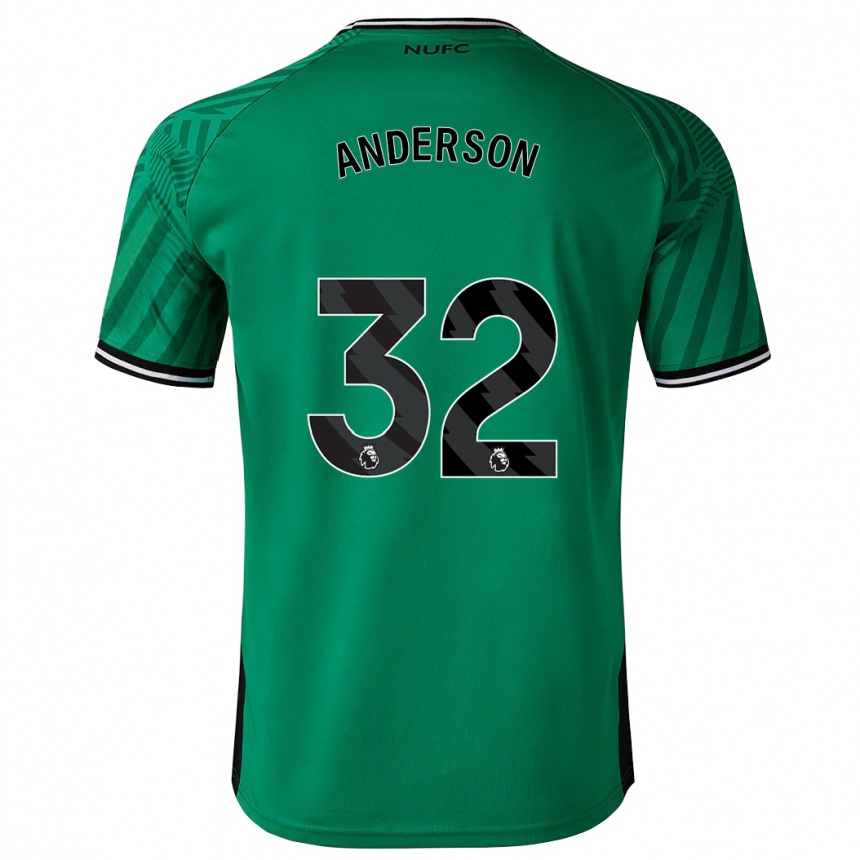 Kids Football Elliot Anderson #32 Green Away Jersey 2023/24 T-Shirt Canada