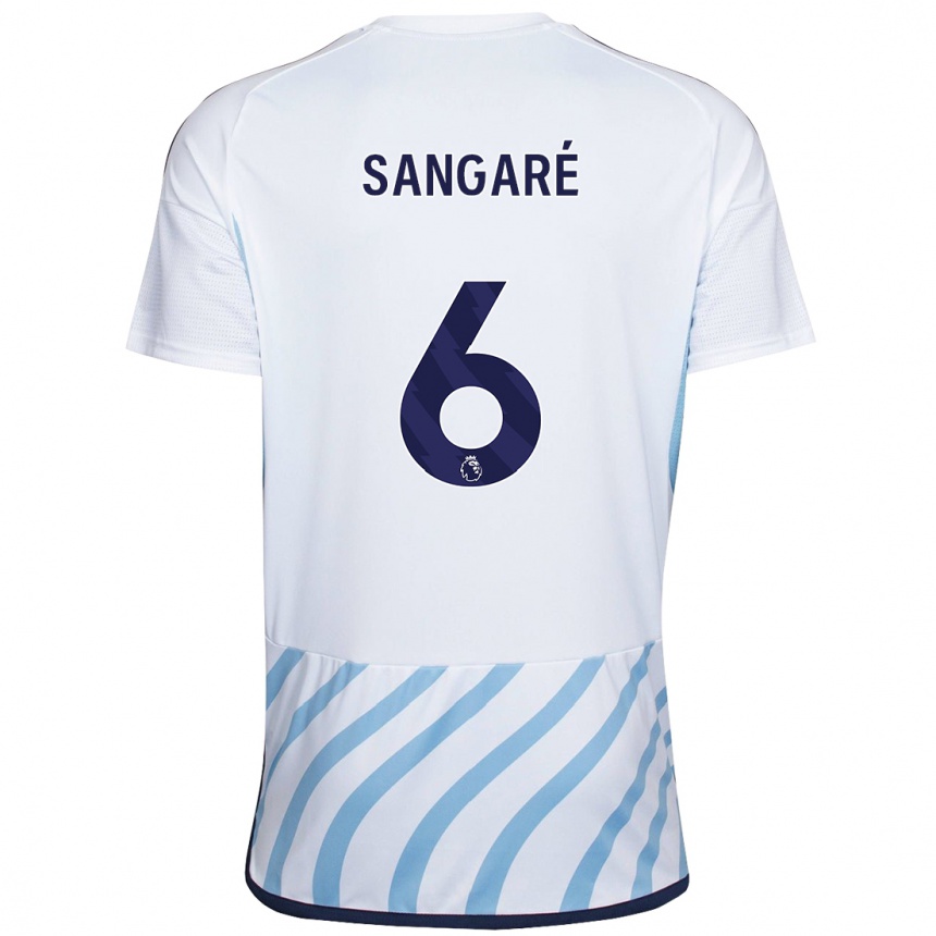 Kids Football Ibrahim Sangaré #6 White Blue Away Jersey 2023/24 T-Shirt Canada