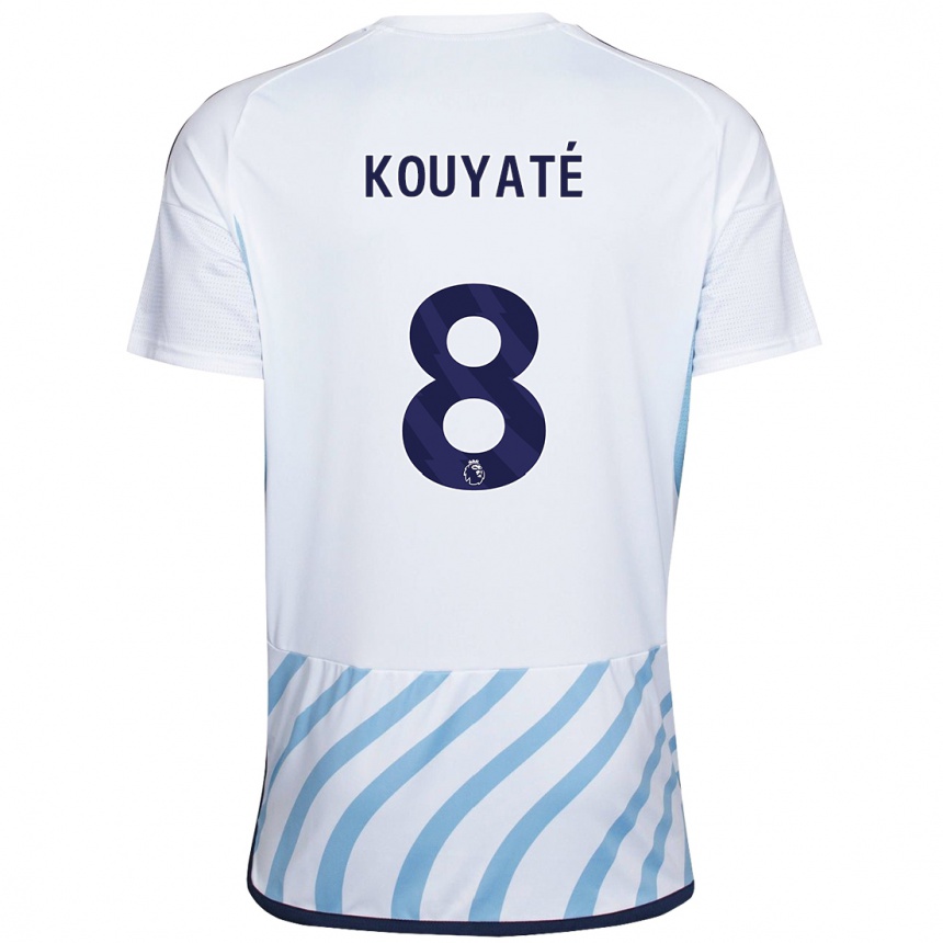 Kids Football Cheikhou Kouyaté #8 White Blue Away Jersey 2023/24 T-Shirt Canada