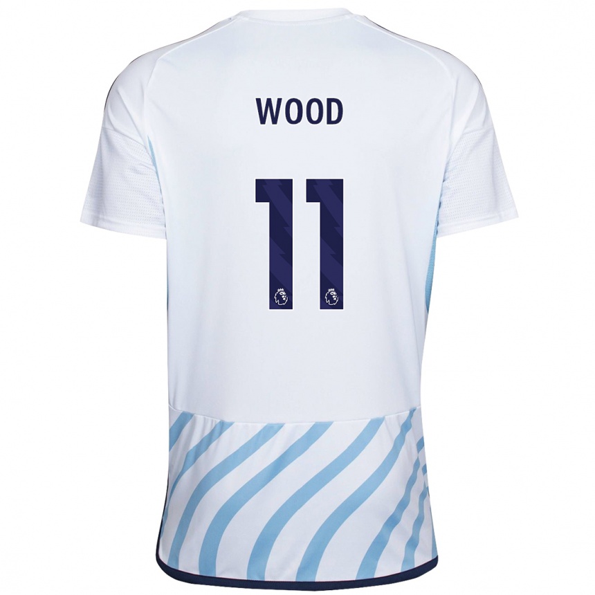 Kids Football Chris Wood #11 White Blue Away Jersey 2023/24 T-Shirt Canada