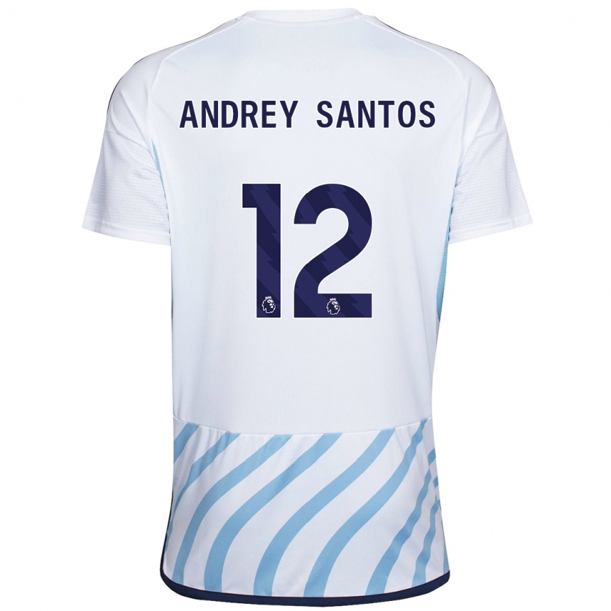 Enfant Football Maillot Andrey Santos #12 Blanc Bleu Tenues Extérieur 2023/24 Canada