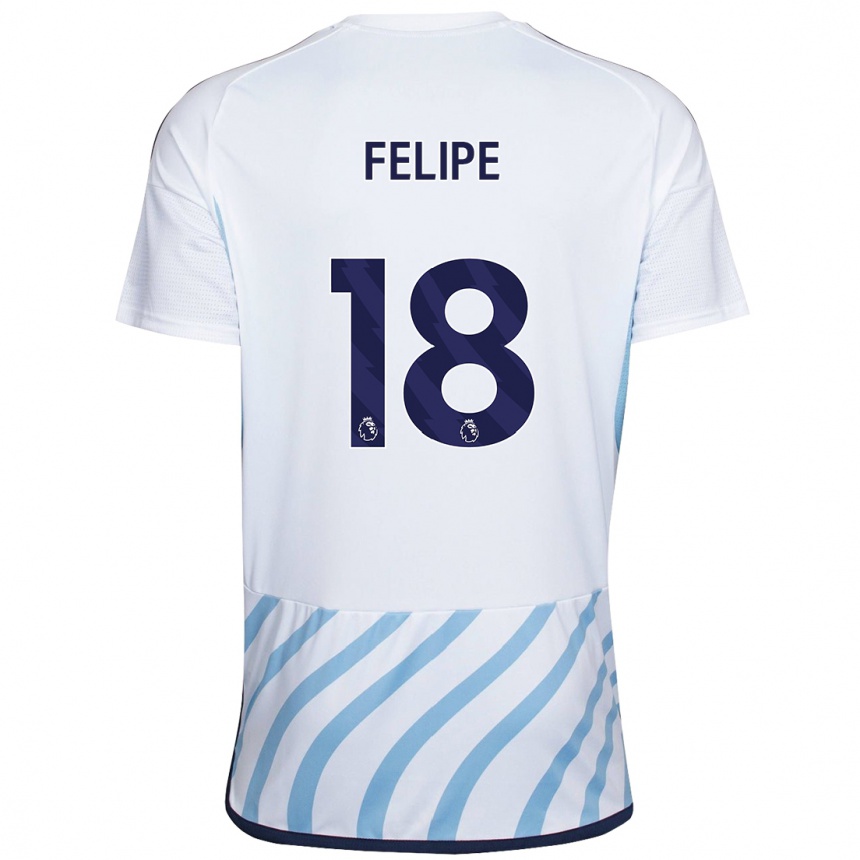 Kids Football Felipe #18 White Blue Away Jersey 2023/24 T-Shirt Canada