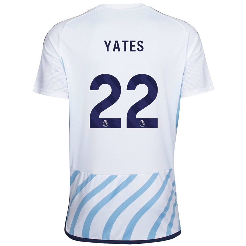 Kids Football Ryan Yates #22 White Blue Away Jersey 2023/24 T-Shirt Canada