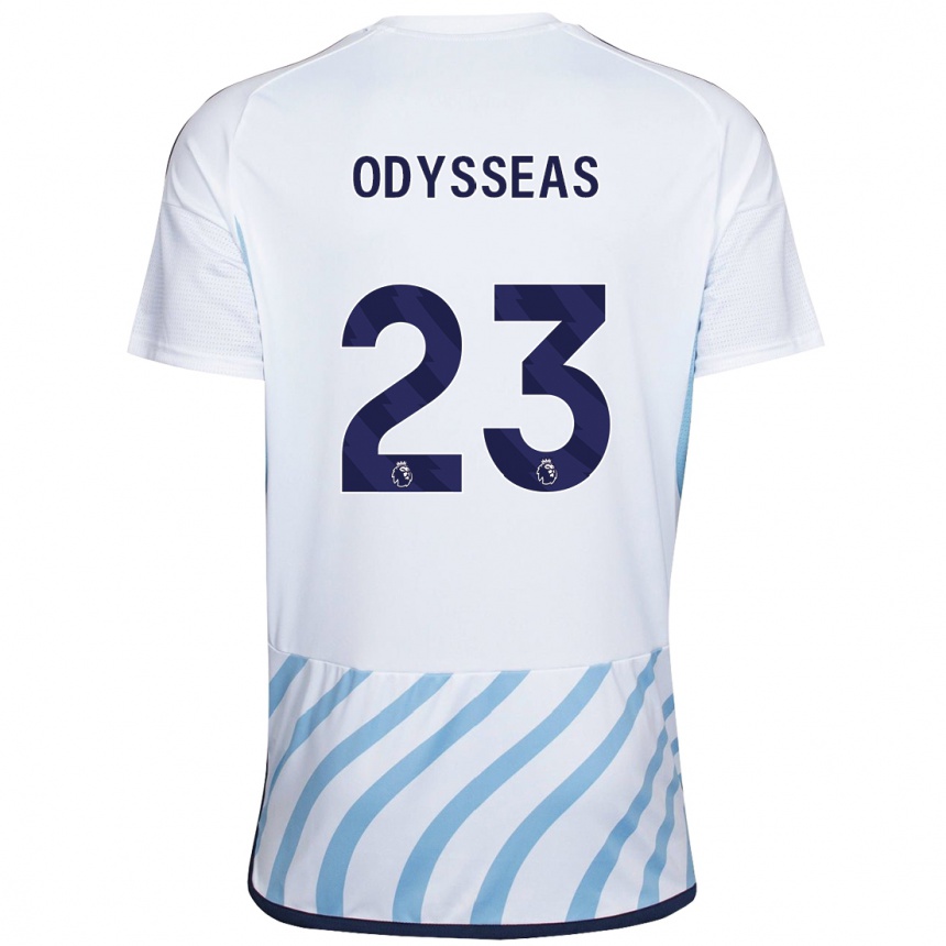 Enfant Football Maillot Odysseas Vlachodimos #23 Blanc Bleu Tenues Extérieur 2023/24 Canada