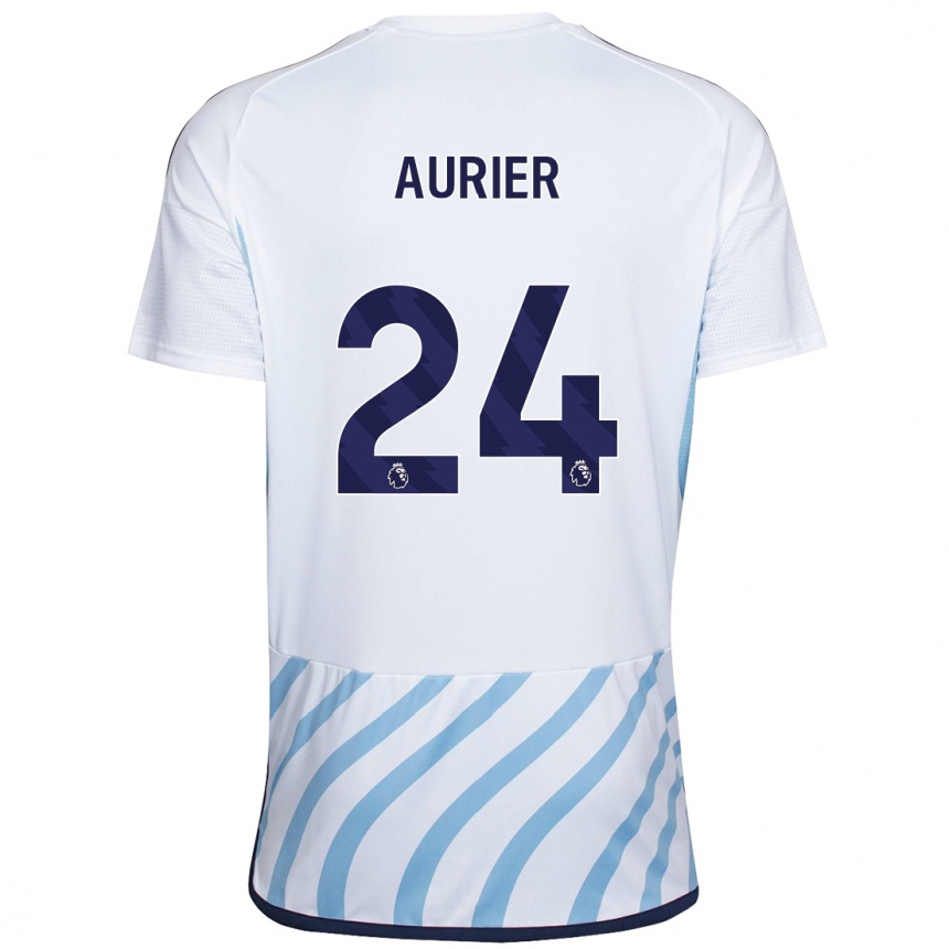 Enfant Football Maillot Serge Aurier #24 Blanc Bleu Tenues Extérieur 2023/24 Canada