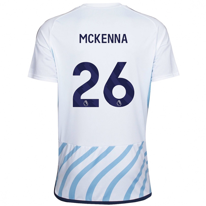 Enfant Football Maillot Scott Mckenna #26 Blanc Bleu Tenues Extérieur 2023/24 Canada