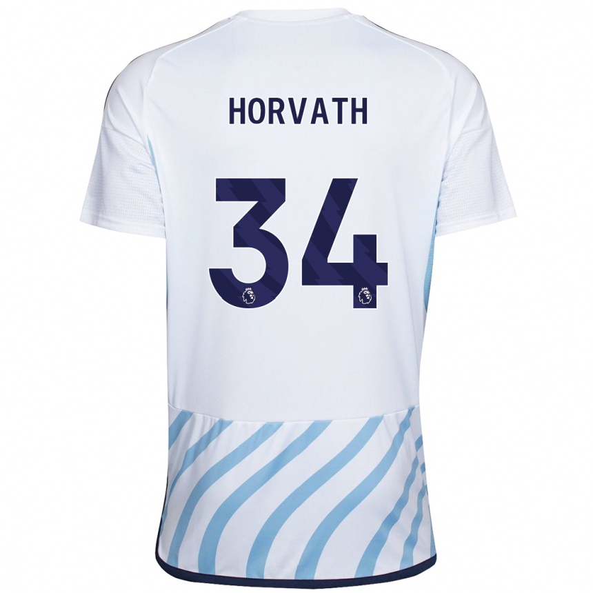 Kids Football Ethan Horvath #34 White Blue Away Jersey 2023/24 T-Shirt Canada