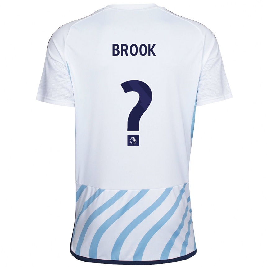 Kids Football Will Brook #0 White Blue Away Jersey 2023/24 T-Shirt Canada