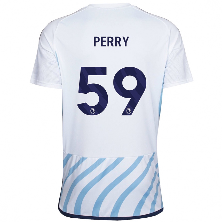 Enfant Football Maillot Ben Perry #59 Blanc Bleu Tenues Extérieur 2023/24 Canada