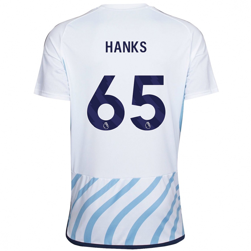 Enfant Football Maillot Justin Hanks #65 Blanc Bleu Tenues Extérieur 2023/24 Canada