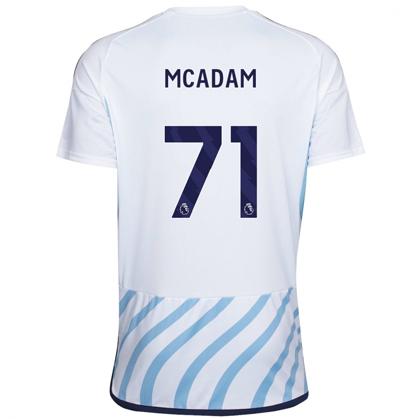 Kids Football Kyle Mcadam #71 White Blue Away Jersey 2023/24 T-Shirt Canada