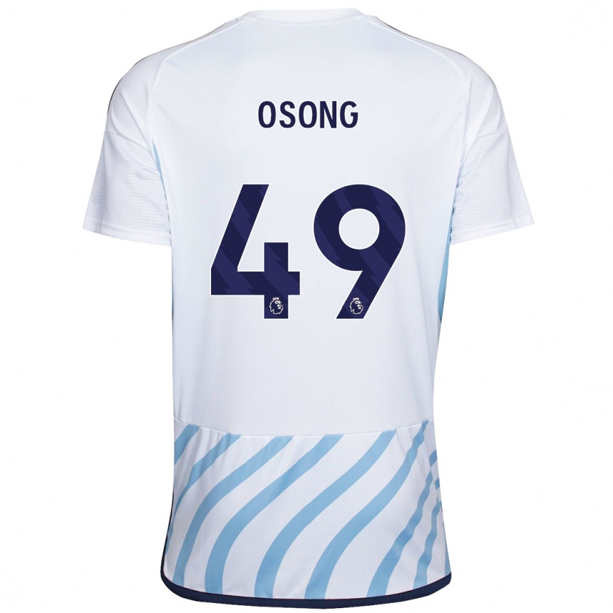 Kids Football Detlef Esapa Osong #49 White Blue Away Jersey 2023/24 T-Shirt Canada