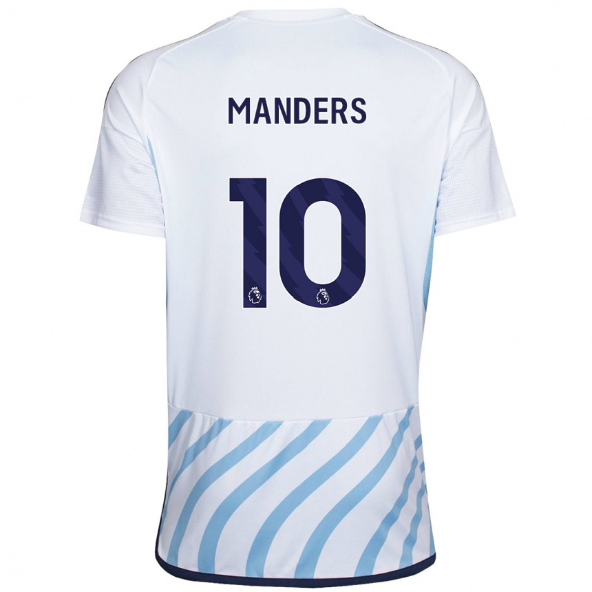 Enfant Football Maillot Holly Manders #10 Blanc Bleu Tenues Extérieur 2023/24 Canada