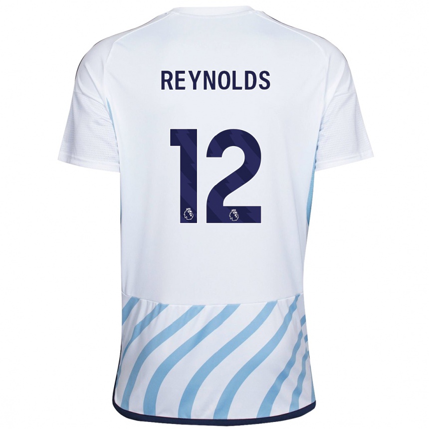 Enfant Football Maillot Niamh Reynolds #12 Blanc Bleu Tenues Extérieur 2023/24 Canada