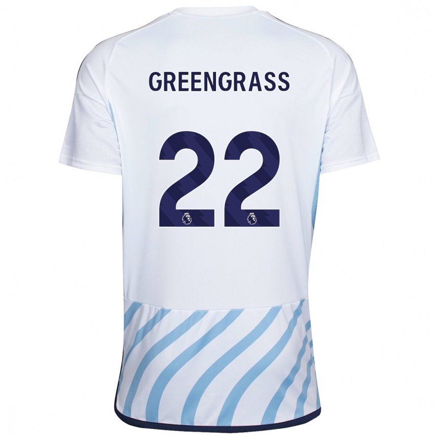 Enfant Football Maillot Charlotte Greengrass #22 Blanc Bleu Tenues Extérieur 2023/24 Canada