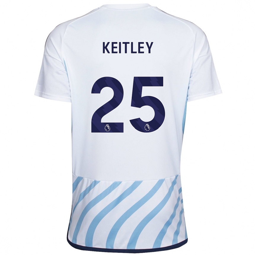 Kids Football Alice Keitley #25 White Blue Away Jersey 2023/24 T-Shirt Canada