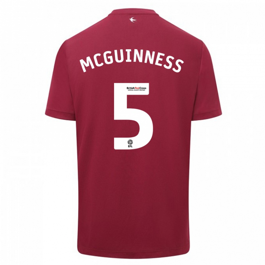 Kids Football Mark Mcguinness #5 Red Away Jersey 2023/24 T-Shirt Canada