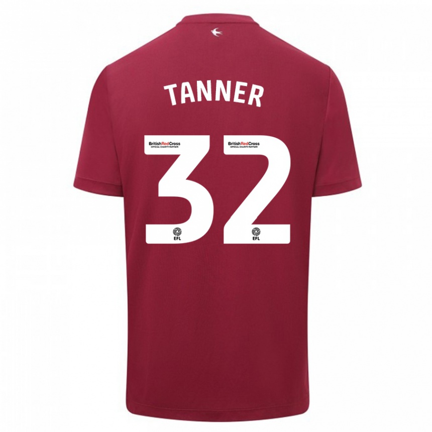 Kids Football Ollie Tanner #32 Red Away Jersey 2023/24 T-Shirt Canada