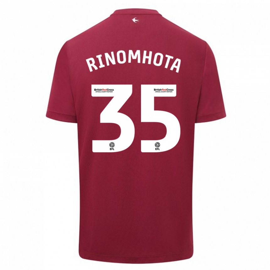 Kids Football Andy Rinomhota #35 Red Away Jersey 2023/24 T-Shirt Canada