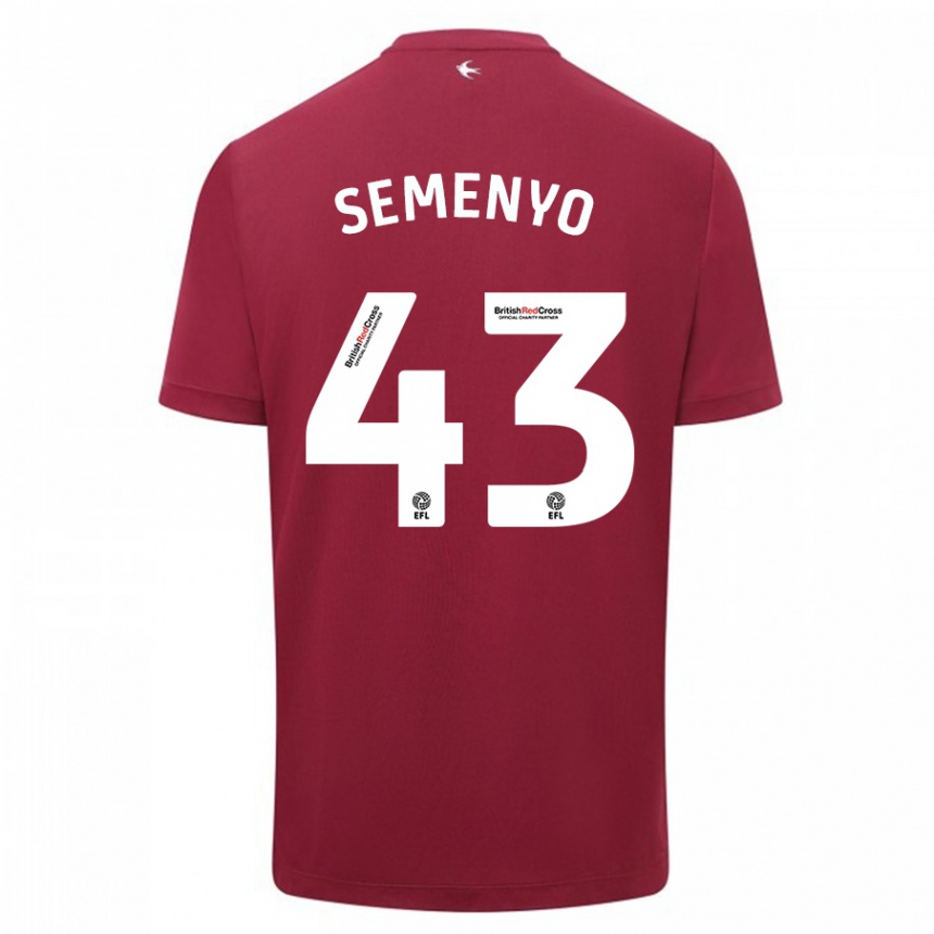 Kids Football Jai Semenyo #43 Red Away Jersey 2023/24 T-Shirt Canada