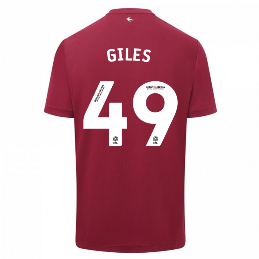 Kids Football Luey Giles #49 Red Away Jersey 2023/24 T-Shirt Canada