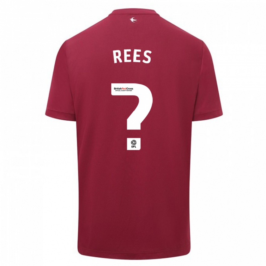 Kids Football Osian Rees #0 Red Away Jersey 2023/24 T-Shirt Canada