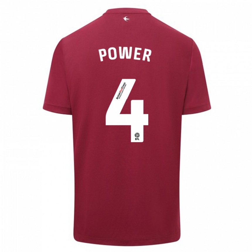 Kids Football Hannah Power #4 Red Away Jersey 2023/24 T-Shirt Canada