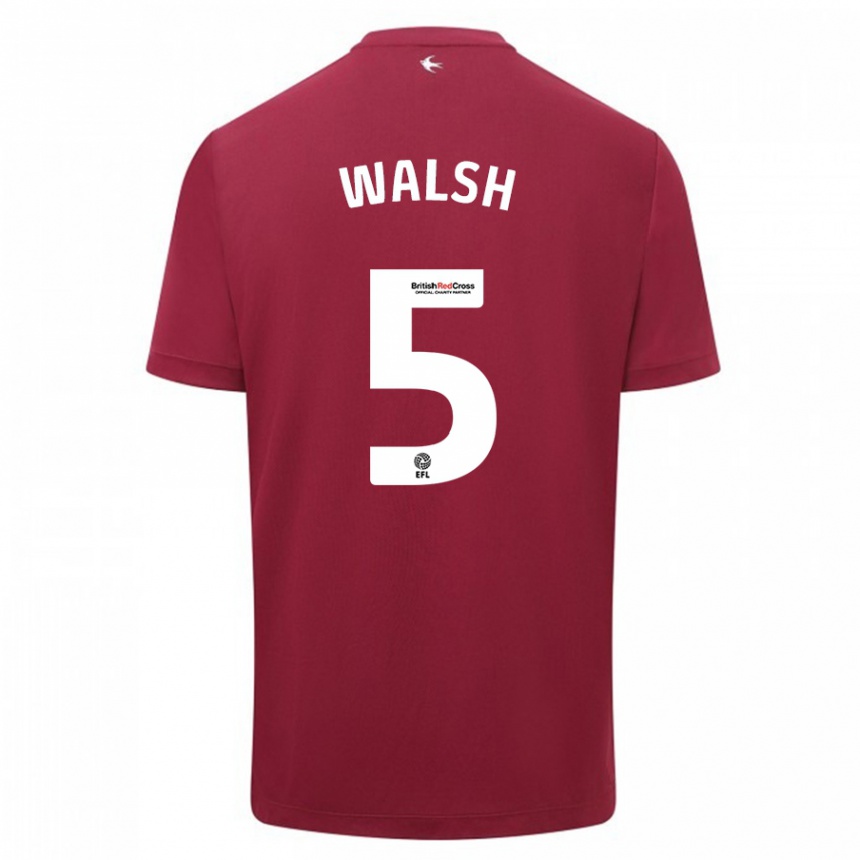 Kids Football Siobhan Walsh #5 Red Away Jersey 2023/24 T-Shirt Canada