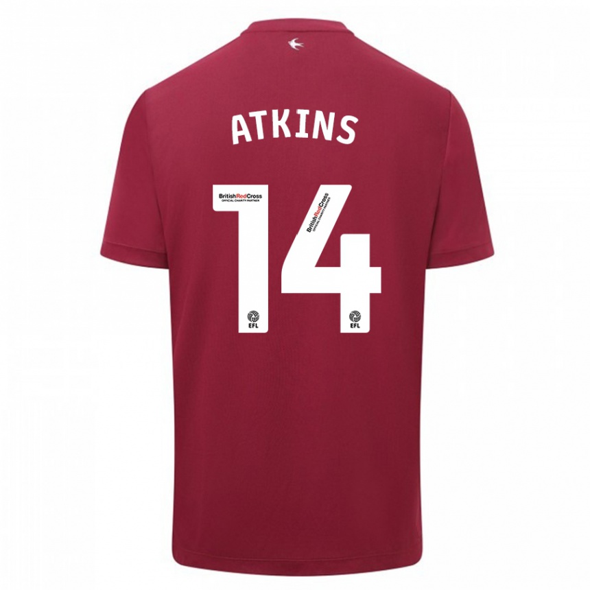 Kids Football Zoe Atkins #14 Red Away Jersey 2023/24 T-Shirt Canada