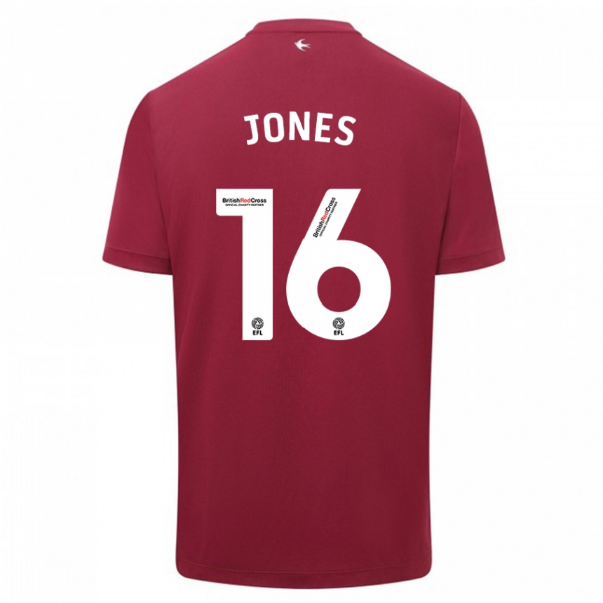 Kids Football Ellie Jones #16 Red Away Jersey 2023/24 T-Shirt Canada