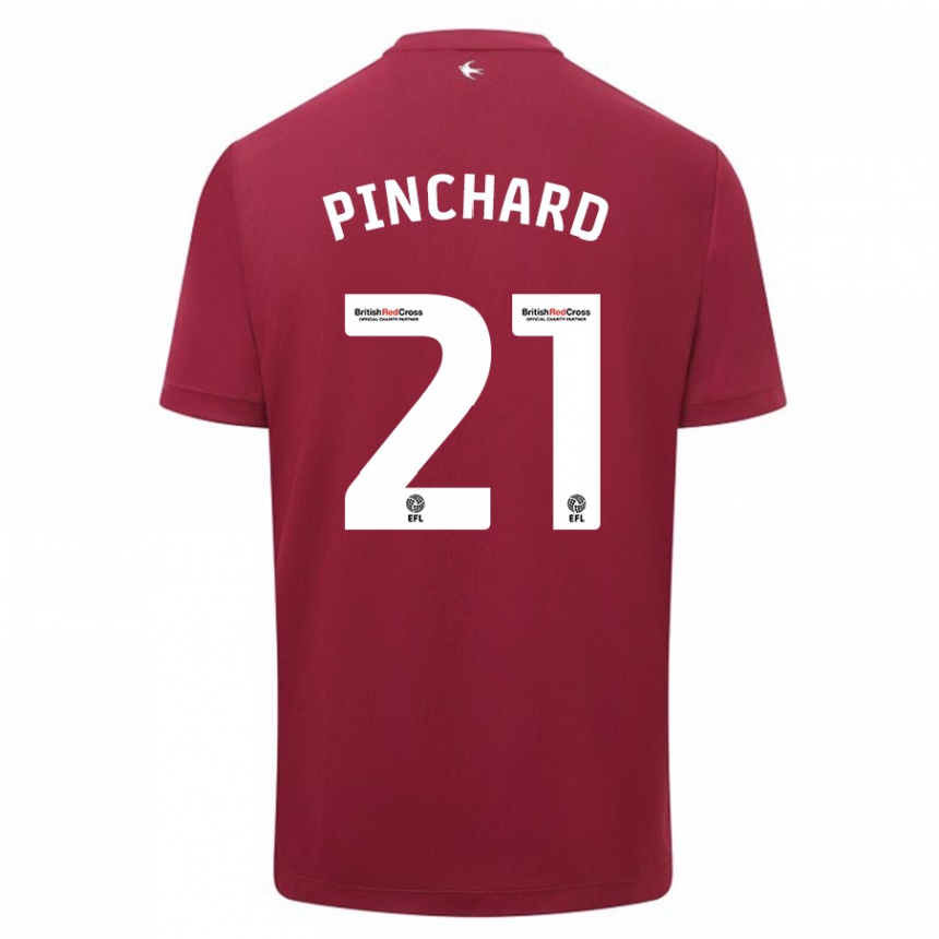 Kids Football Cerys Pinchard #21 Red Away Jersey 2023/24 T-Shirt Canada