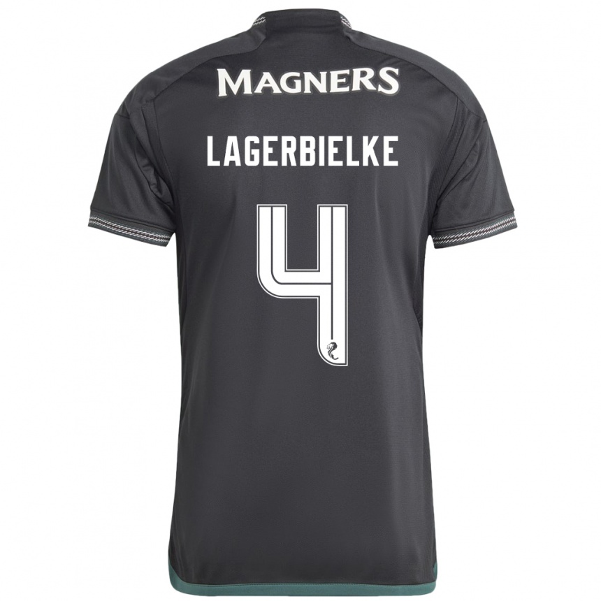 Kids Football Gustaf Lagerbielke #4 Black Away Jersey 2023/24 T-Shirt Canada