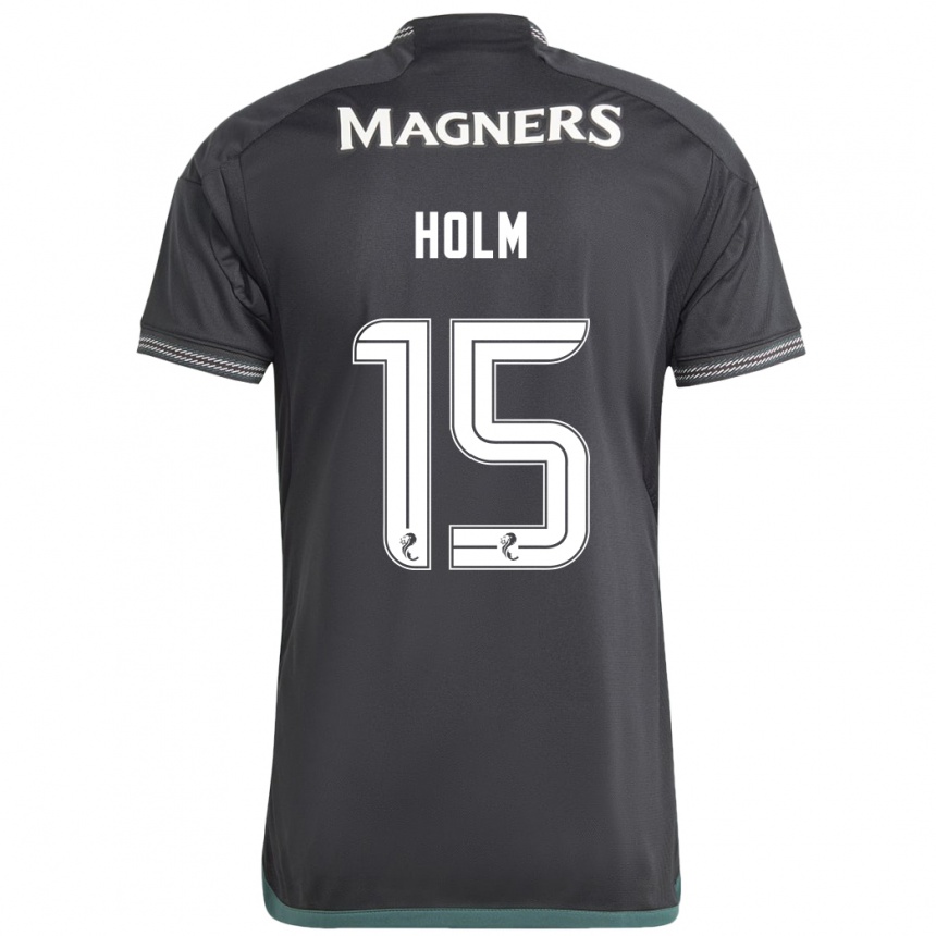 Enfant Football Maillot Odin Thiago Holm #15 Noir Tenues Extérieur 2023/24 Canada