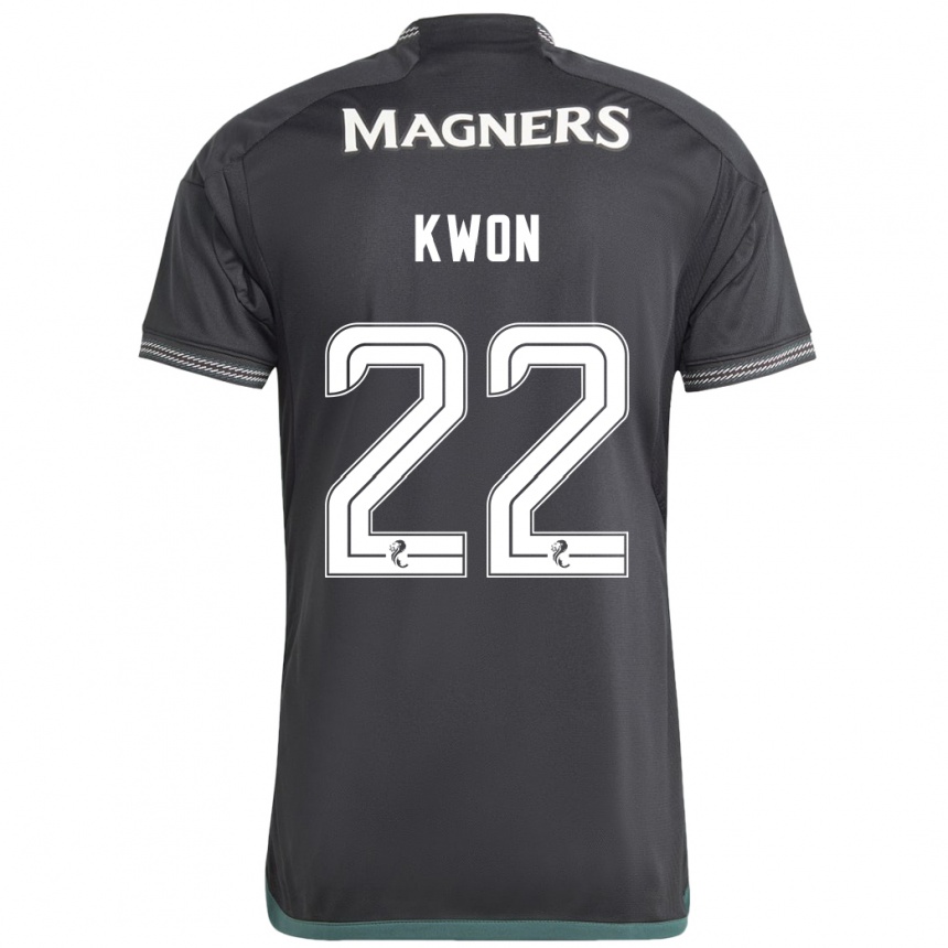 Kids Football Hyeok-Kyu Kwon #22 Black Away Jersey 2023/24 T-Shirt Canada