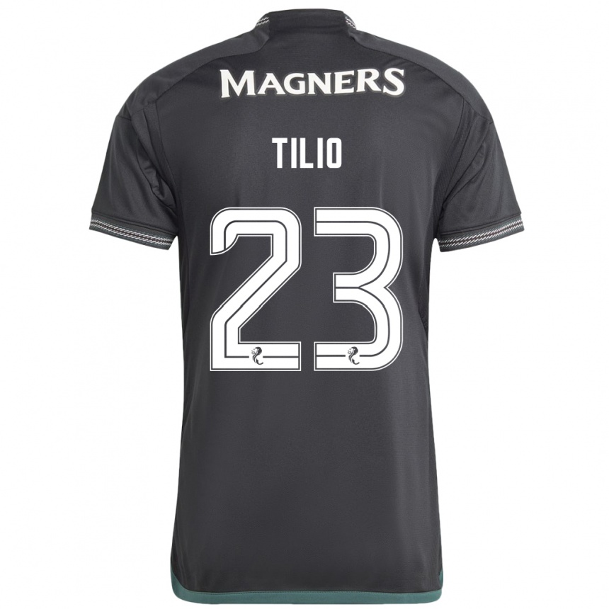 Kids Football Marco Tilio #23 Black Away Jersey 2023/24 T-Shirt Canada