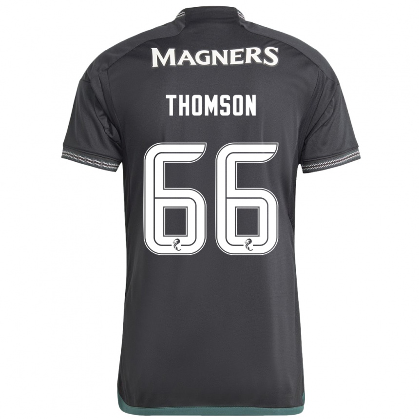 Kids Football Corey Thomson #66 Black Away Jersey 2023/24 T-Shirt Canada